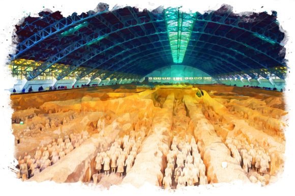 Download Terracotta Army View Watercolor - Premium Bundle