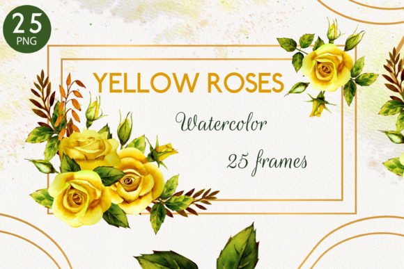 Download 25 Geometric Frames with Watercolor Yell - Frame Collection