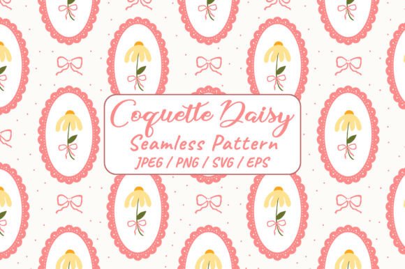 Download Vintage Coquette Daisy Flower Pattern - Vintage Collection