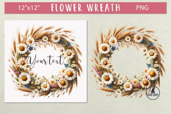Download Daisy Flower Wreath | Wedding Frame - Frame Collection