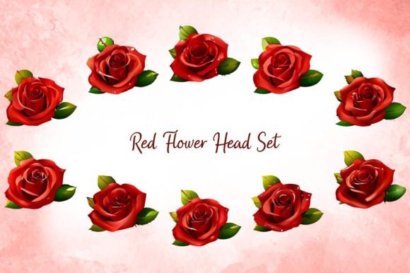 Download Red Flower Head Set - Premium Bundle