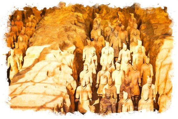 Download Terracotta Army View Watercolor - Premium Resources