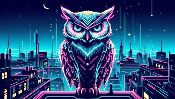 Download 🦉 Cyberpunk Owls with Neon Highlights O - Highlights Collection