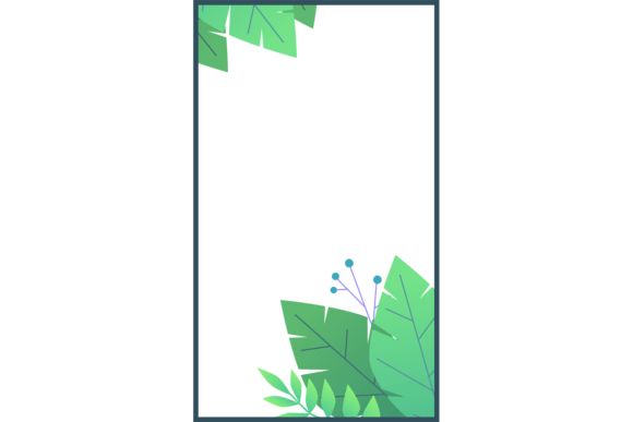 Download Green Leaves Frame. Promo Media Post Tem - Frame Collection