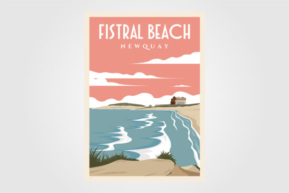 Download Fistral Beach Vintage Poster Designs - Vintage Collection