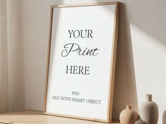 Download Leaning Frame Mockup Boho Poster Mockup - Frame Collection