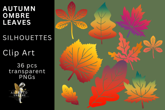 Download Autumn Ombre Leaves Clip Art - Premium Bundle